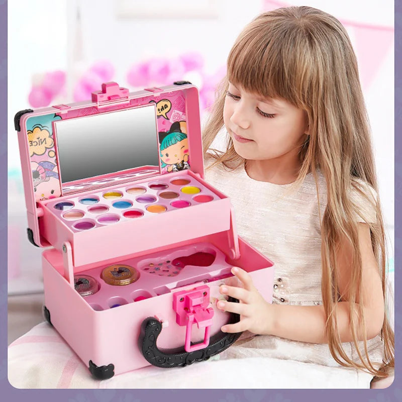 Trucco per bambini Cosmetici Finta Scatola da gioco Principessa Trucco Ragazza Set da gioco Rossetto Ombretto Sicurezza Kit non tossico