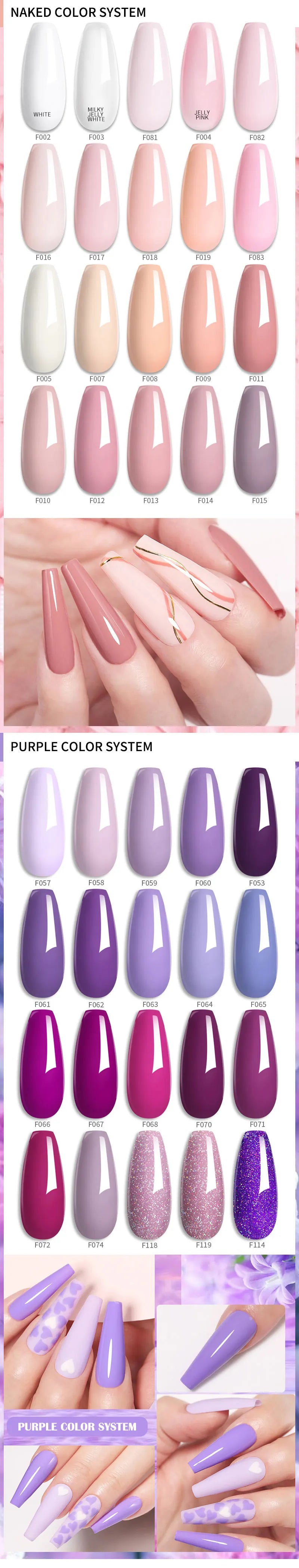 LILYCUTE 6 pezzi/set 7ML Gel Smalto per unghie semitrasparente 30 varianti di colore