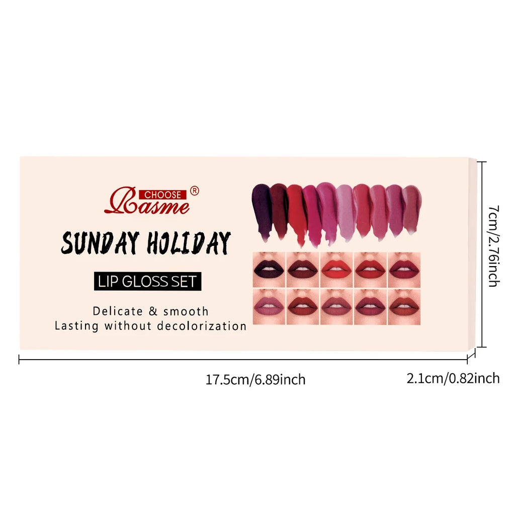 10 pezzi/set rossetto idratante a lunga durata