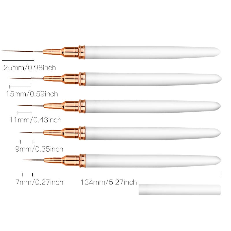Strumento professionale Nail Art Liner Brush Set 5pcs
