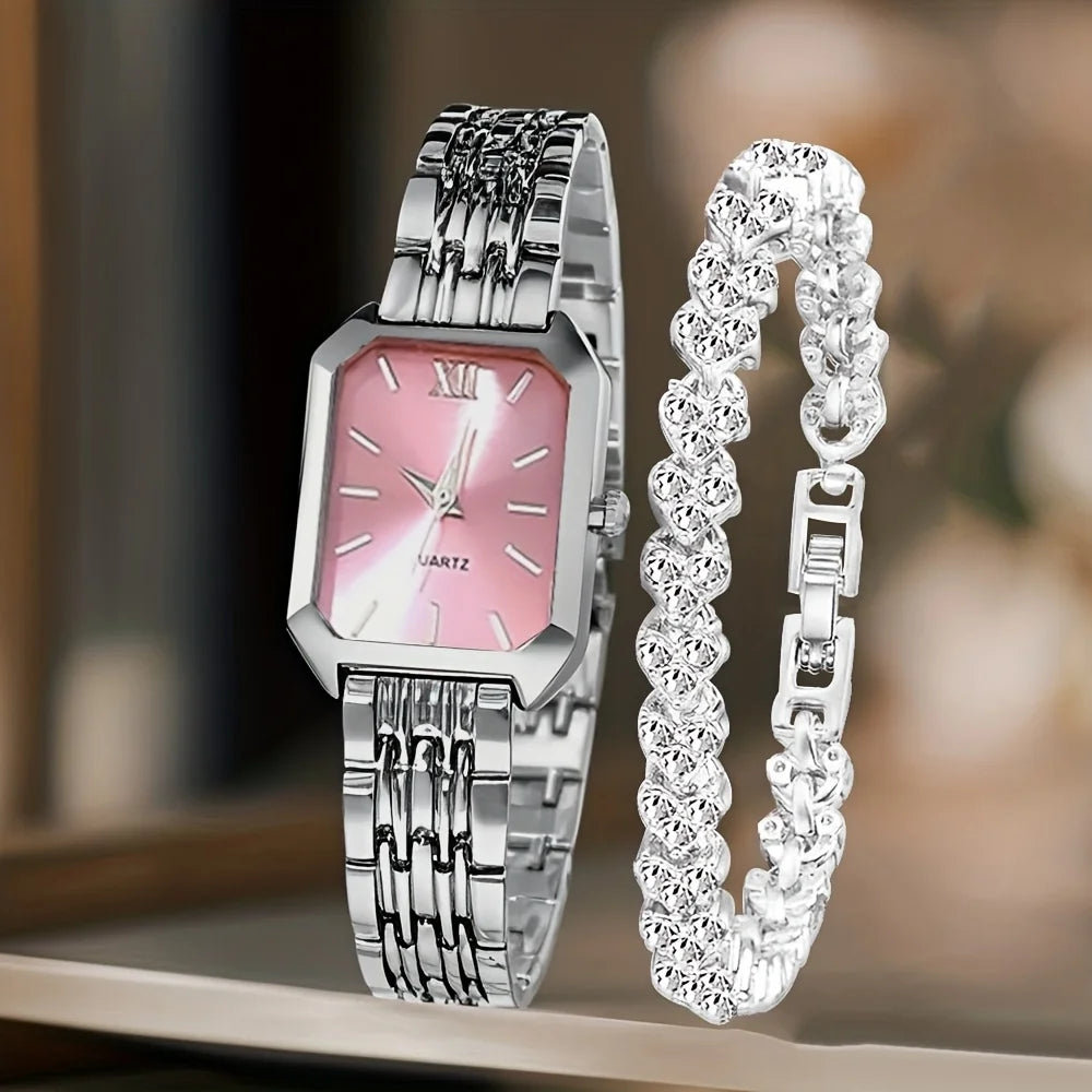 Orologio al Quarzo Strass Bracciale Set Signore Roma