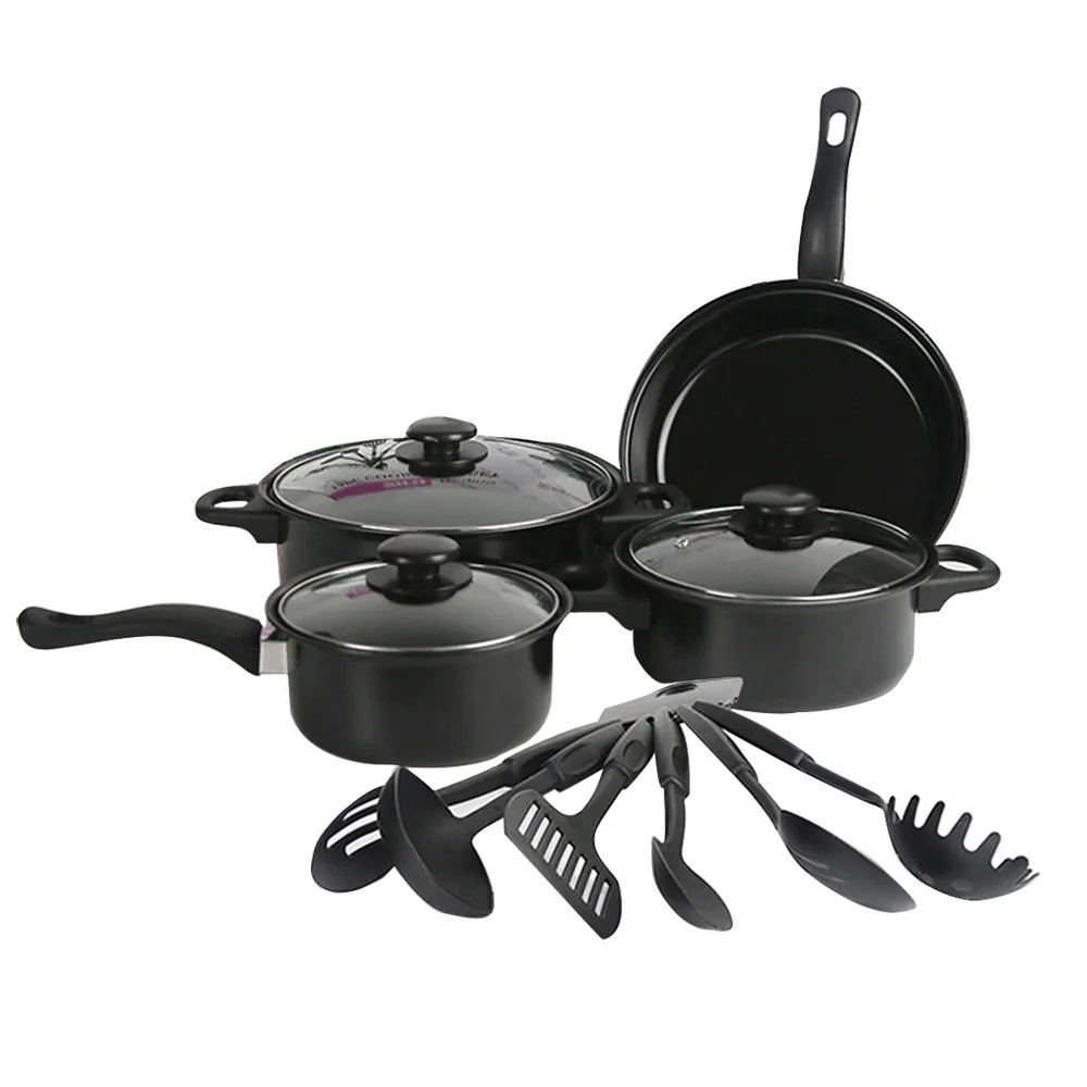 Set di pentole e padelle antiaderente + utensili 13 Pz