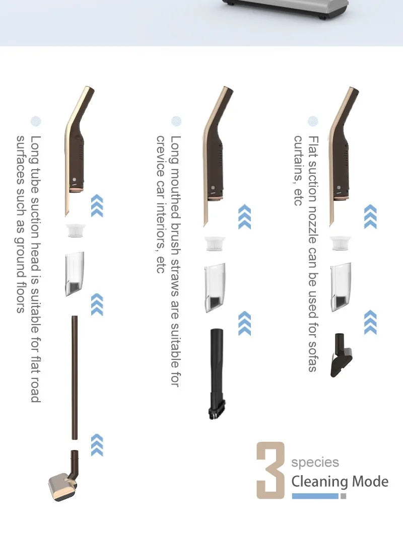 Aspirapolvere senza fili 20000Pa Aspirazione Potente aspirapolvere portatile a basso rumore Accessori multipli per soddisfare le tue esigenze della casa