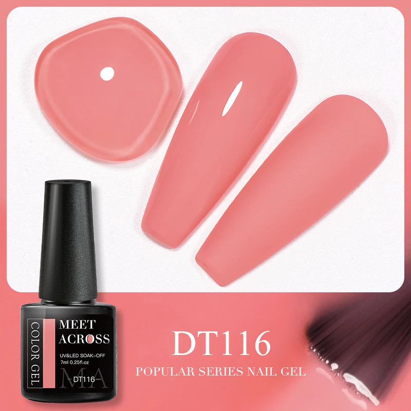 MEET ACROSS 5ml Gel Smalto per unghie Nail Art Top Gel tutti i colori