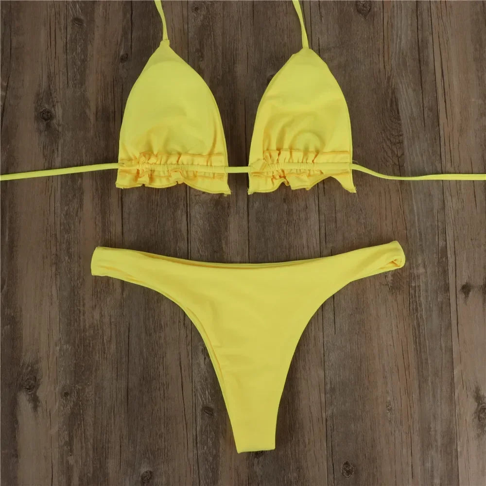 Set bikini brasiliano estivo 2 pezzi Set Push-up