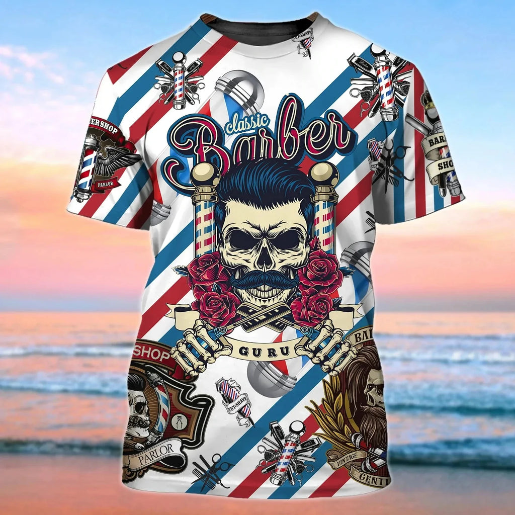 T-shirt Parrucchiere Streetwear Abbigliamento uniforme Barber Shop