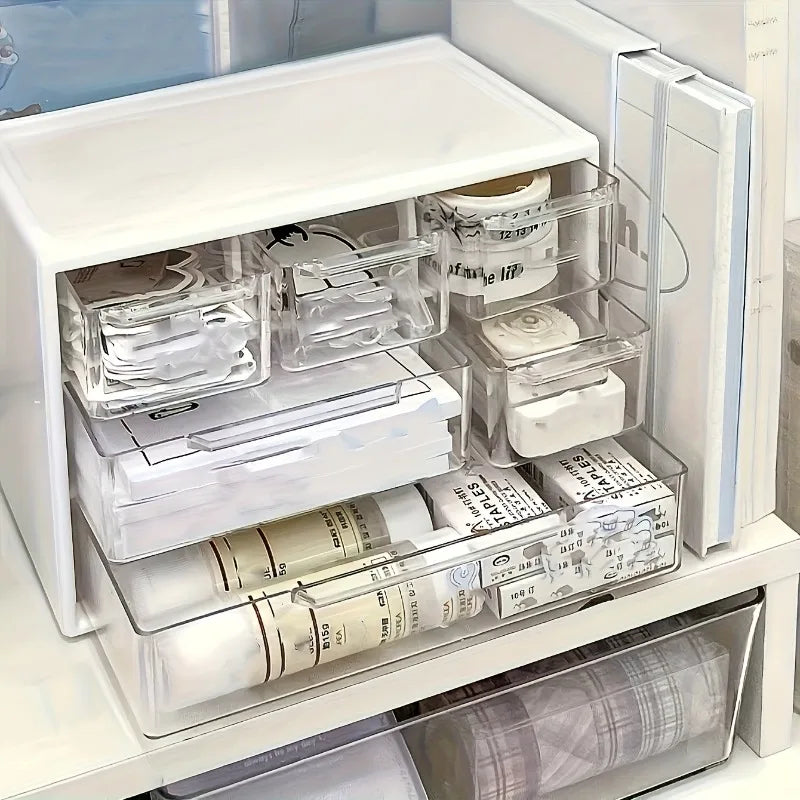 Organizzatore da tavolo con sei cassetti - Contenitore spazioso e multifunzionale