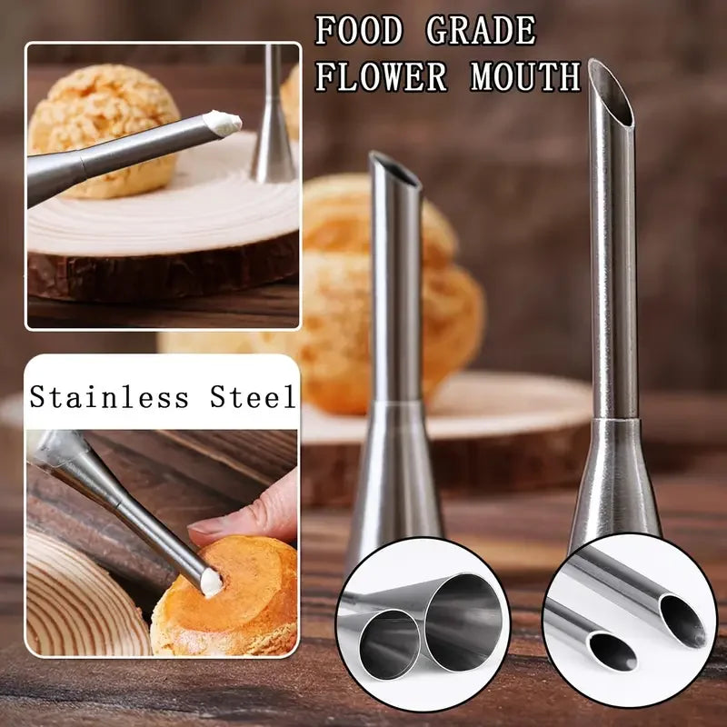 Set di 4 pezzi, punte di decorazione in acciaio inossidabile per torta Cupcake Glassa di crema per biscotti, strumenti di cottura per panettiere