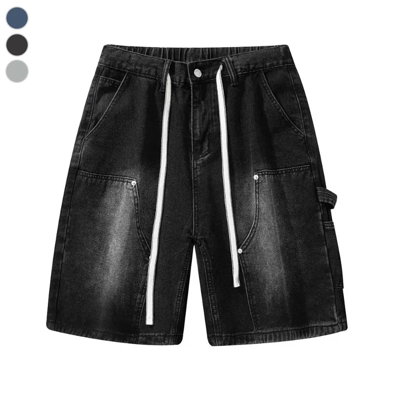 Pantaloncini di jeans da uomo larghi estivi Vintage Hip-hop Cargo Y2K