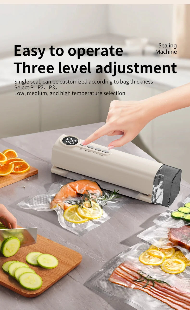 Sigillante sottovuoto wireless portatile multifunzionale potente aspirazione Macchina automatica per sigillare il cibo Sigillante per sacchetti per alimenti ricaricabile USB