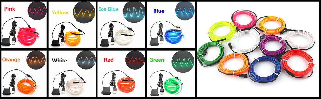5M Auto Interni Led Strip Light Neon  Fai Da Te