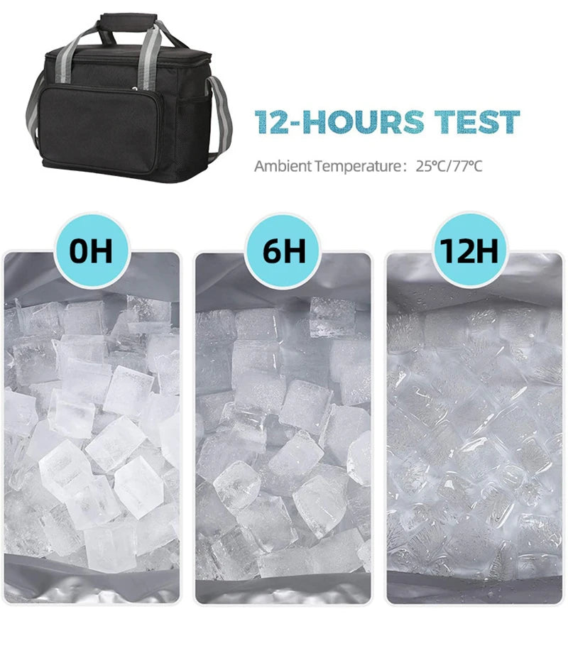 18L Borsa per il pranzo termica portatile per alimenti Resistente impermeabile Cooler Custodia isolata per il  ghiaccio