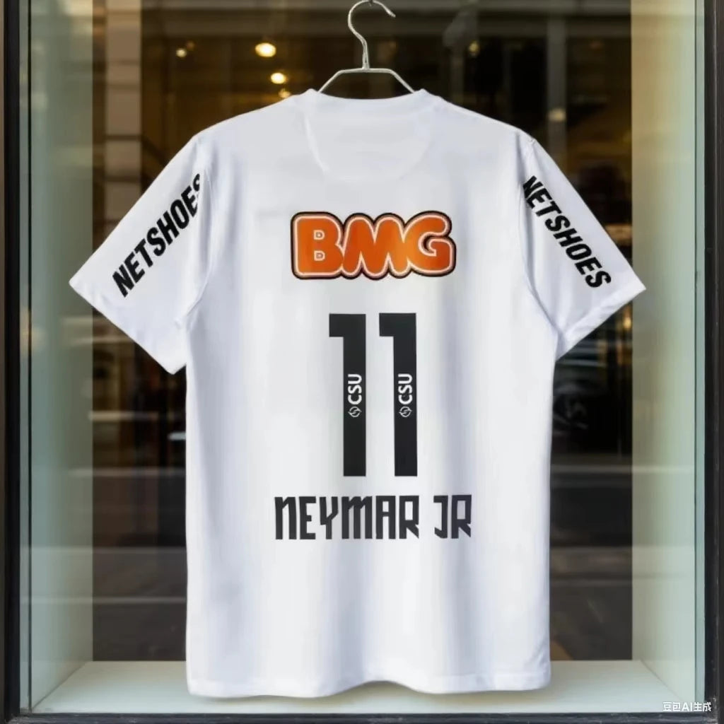 T-shirt Maglia da calcio in puro cotone Retro Little Neymar