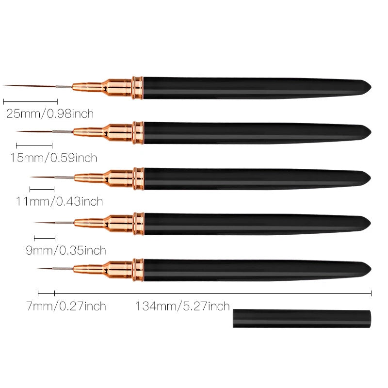 Strumento professionale Nail Art Liner Brush Set 5pcs