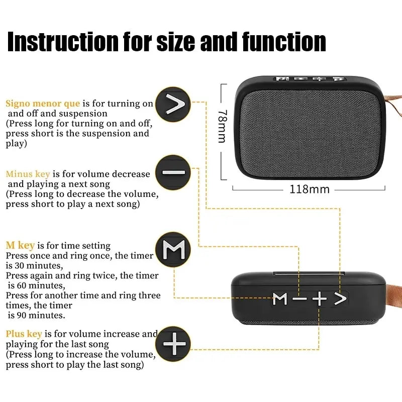 Altoparlante portatile Bluetooth all’aperto 5.0 Mini Altoparlante Oxford Colonna wireless Lettore musicale stereo 3D Surround Hifi Sound Box