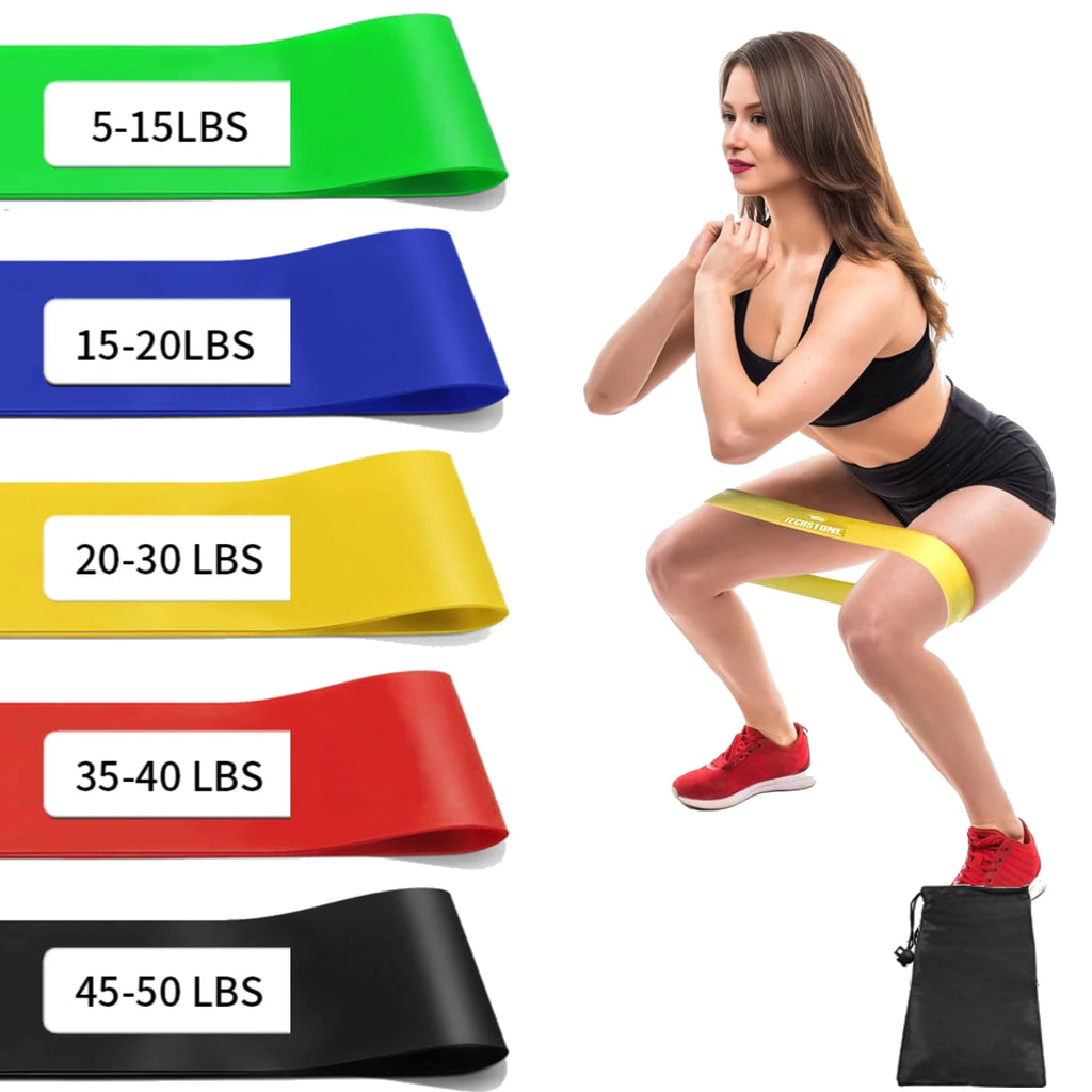 Set 5 pezzi Fasce di resistenza elastiche per allenarsi