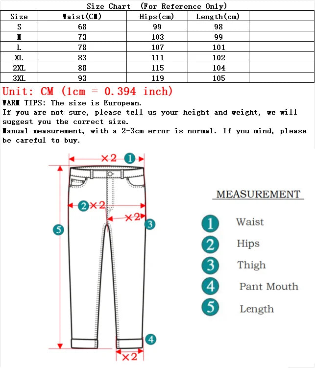 Jeans Stile Americano High Street  Casual Elastico in Vita