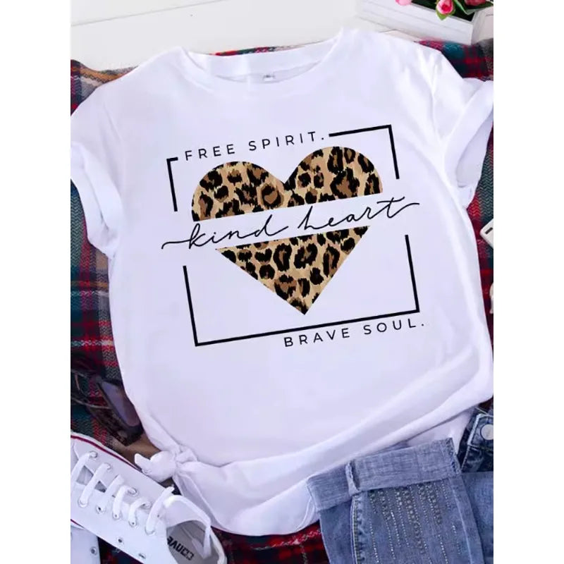 Brave Soul American Retro T-shirt Donna Manica corta Casual Top Oversize