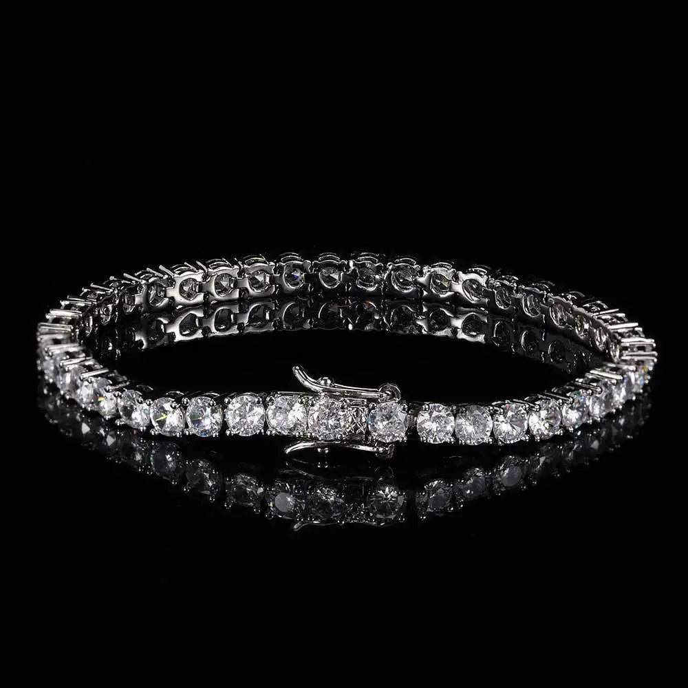 Real 100% Silver 925 2-3mm Tennis Braccialetto Unisex in due modelli Con Moissanite o in Zirconi
