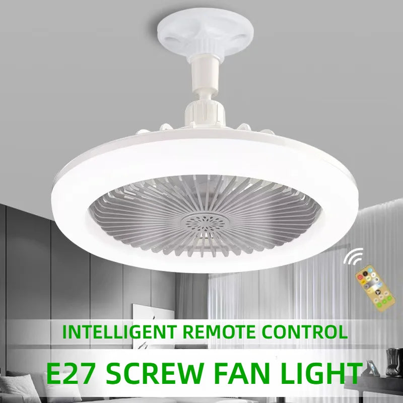 Ventilatore da soffitto girevole 3in1 con telecomando Lampada di illuminazione e convertitore di aria