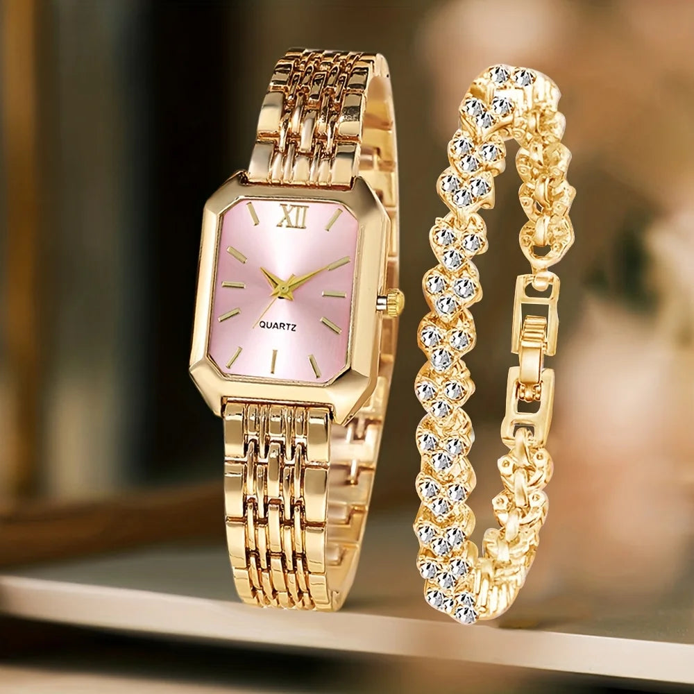 Orologio al Quarzo Strass Bracciale Set Signore Roma