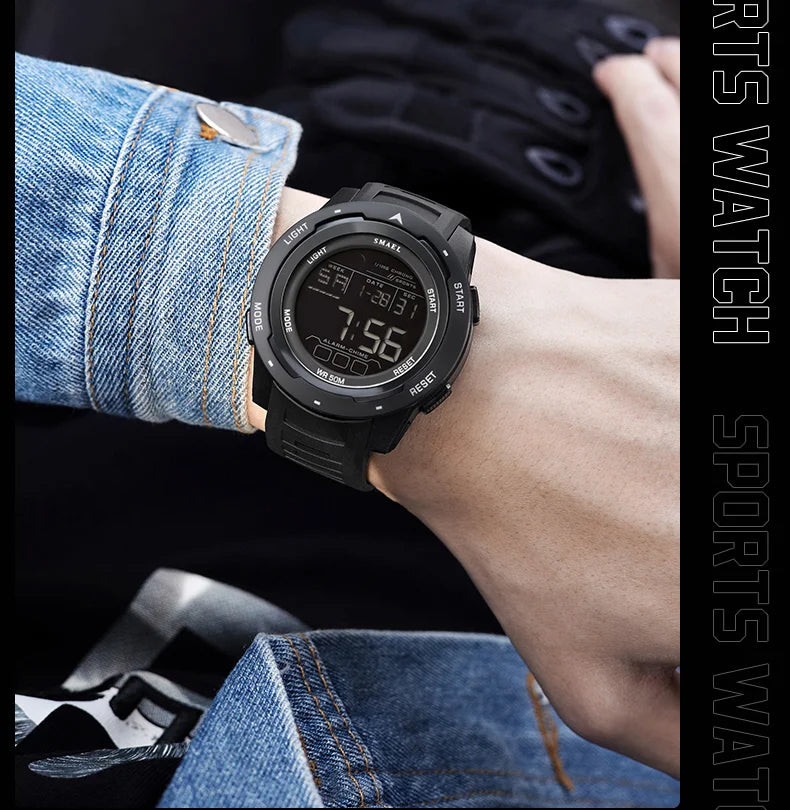 SMAEL Orologi da polso sportivi a LED Orologio impermeabile da uomo