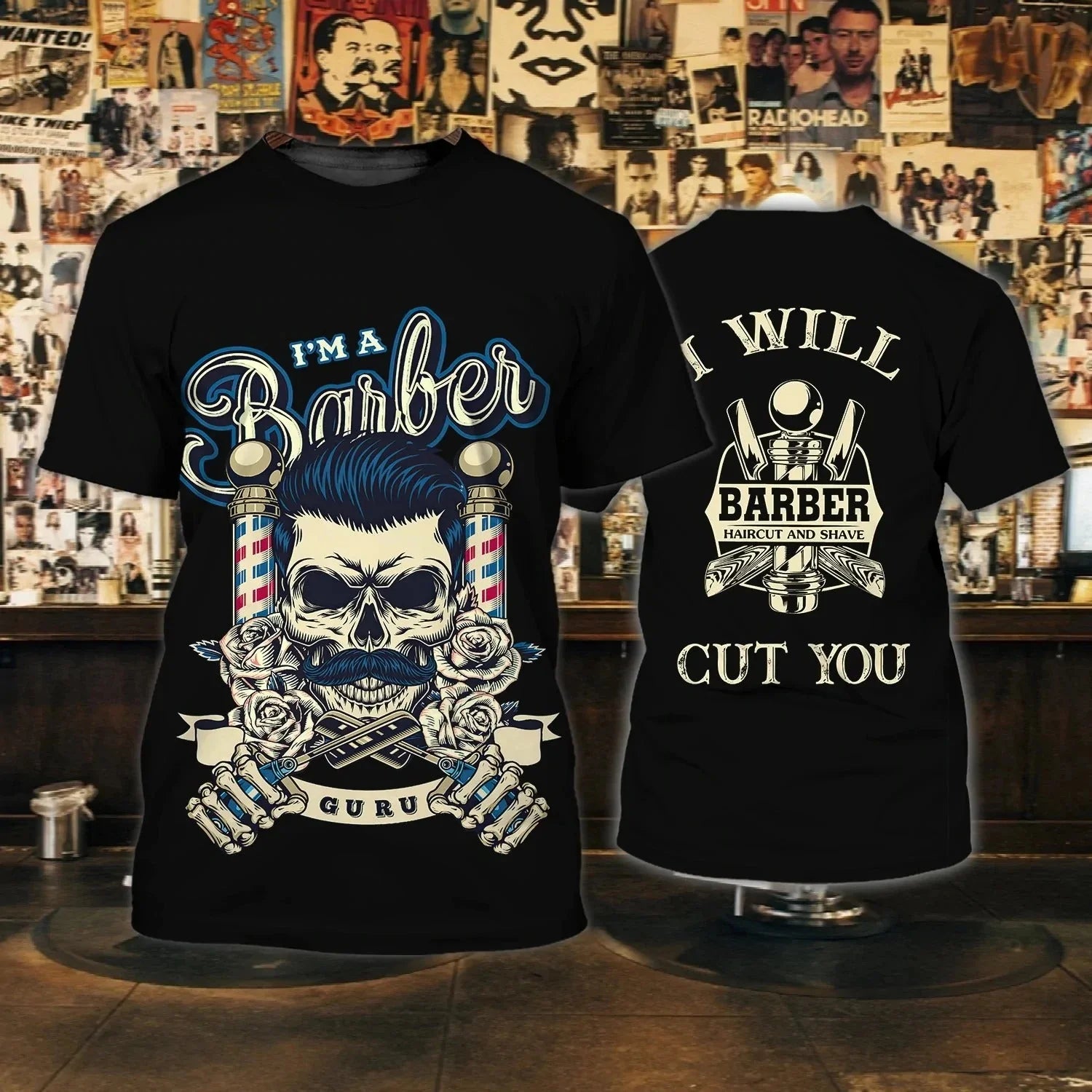 T-shirt Parrucchiere Streetwear Abbigliamento uniforme Barber Shop