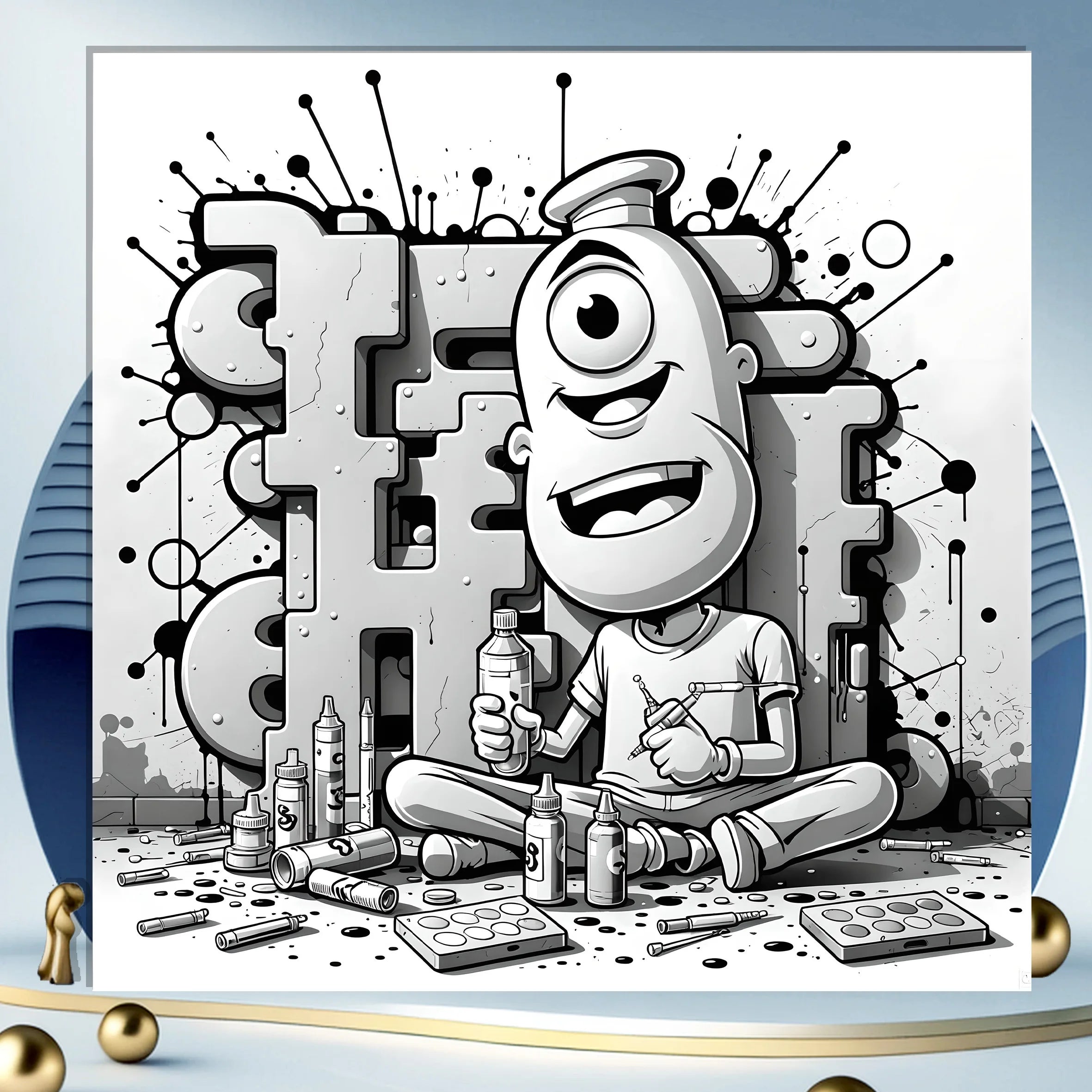 Libro da colorare di graffiti per adulti Design originale