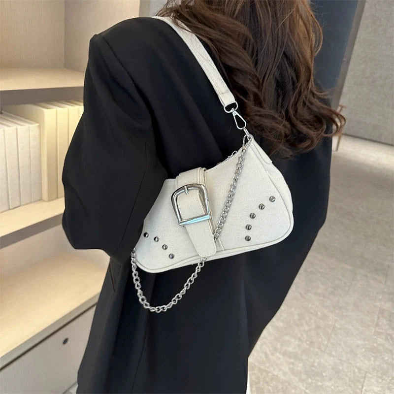 Borsa a tracolla in denim casual da donna