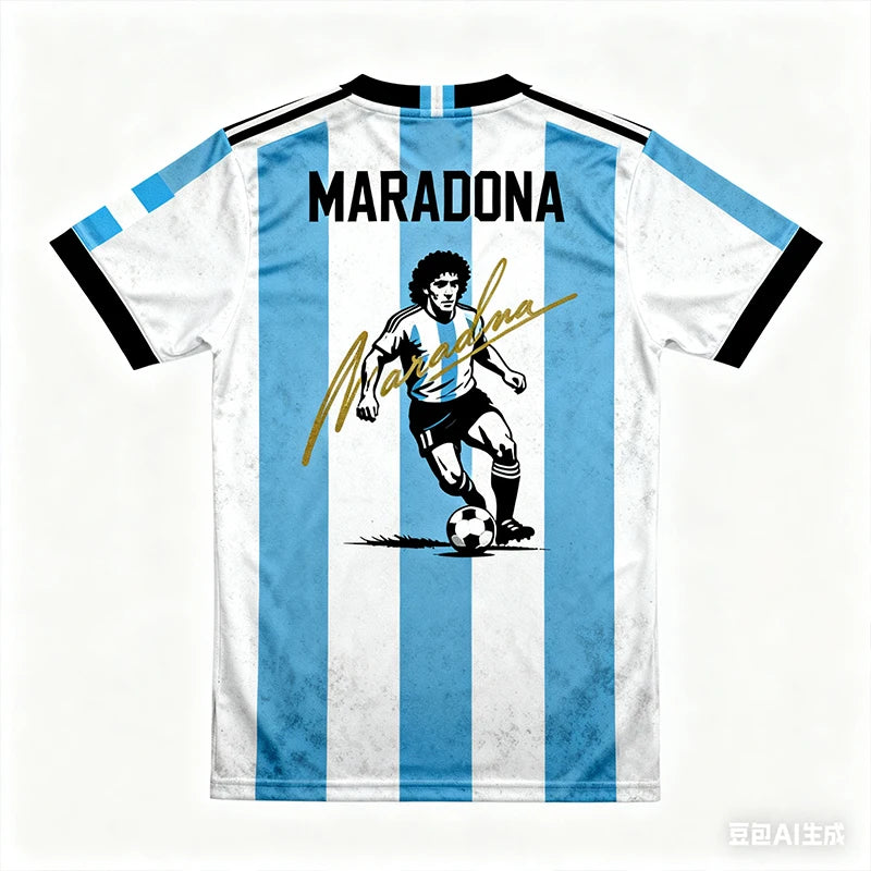 T-Shirt Maradona Jersey Nice Traspirante Asciugatura Rapida