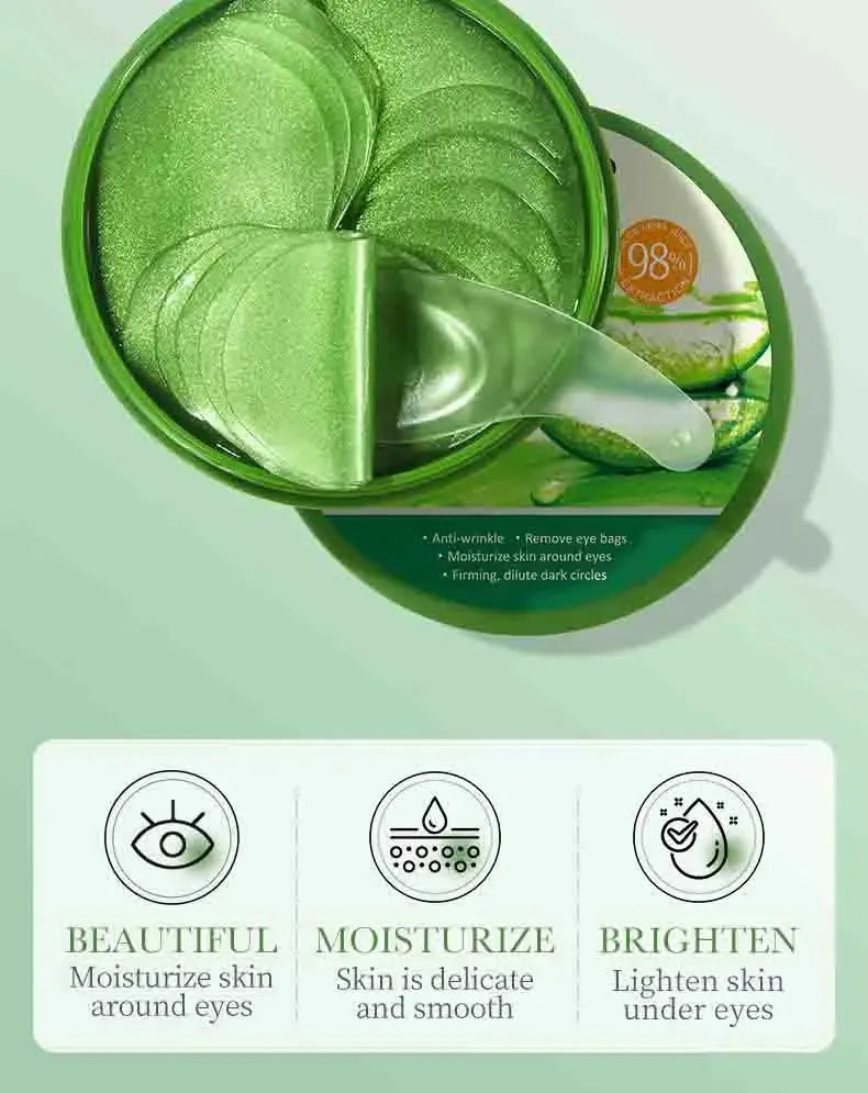 60 pz maschera per gli occhi ad aloe vera anti occhiaie, antirughe e per le borse