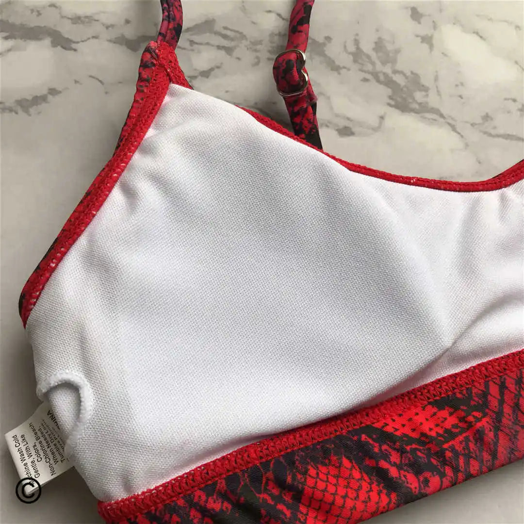 Set Costume leopardato da bagno brasiliana Donna