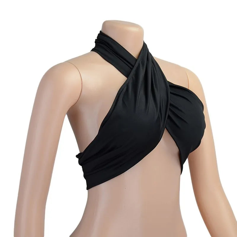 Top Donna Senza Spalline Cross Neck Casual