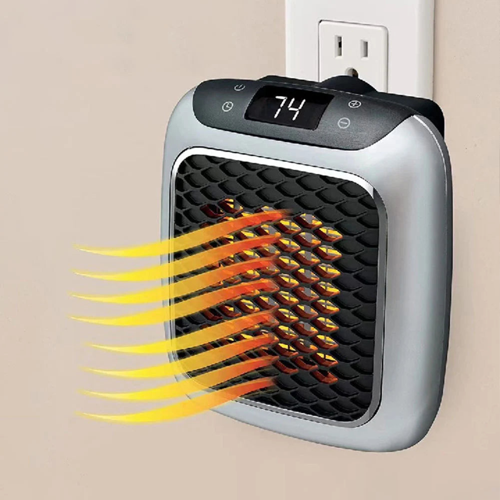 Riscaldatore elettrico portatile Presa a parete Piccolo riscaldatore con termostato regolabile, timer programmabile di 12 ore, spegnimento automatico