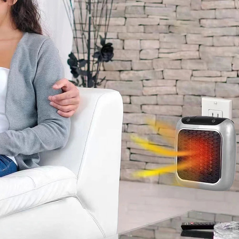 Riscaldatore elettrico portatile Presa a parete Piccolo riscaldatore con termostato regolabile, timer programmabile di 12 ore, spegnimento automatico