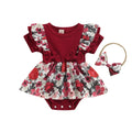 Vestito Body a maniche volanti + fiocco 0-1 anno