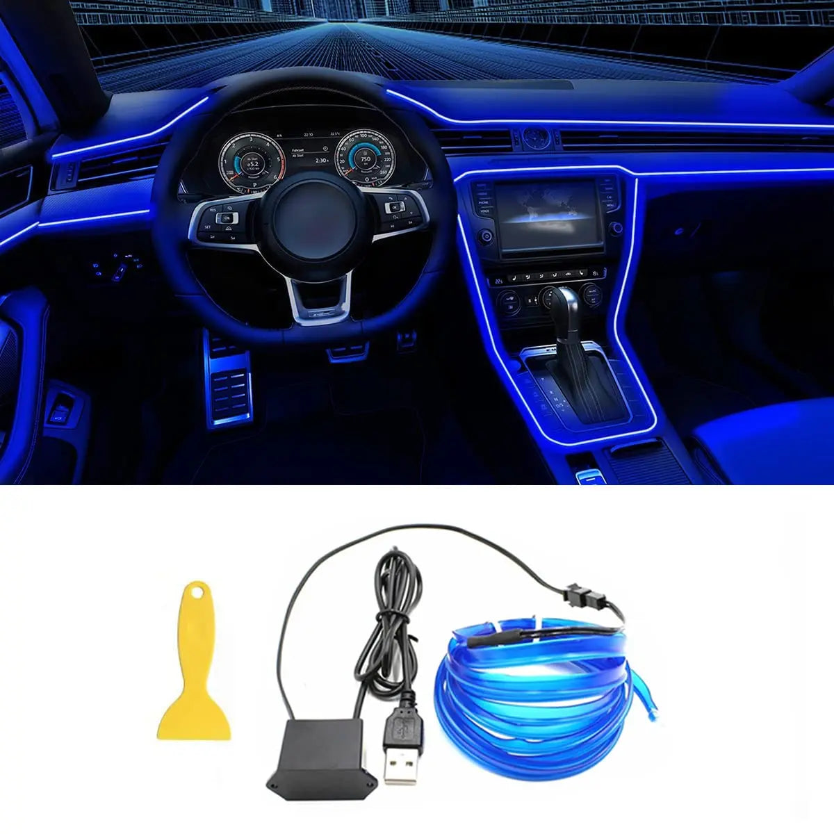 5M Auto Interni Led Strip Light Neon  Fai Da Te