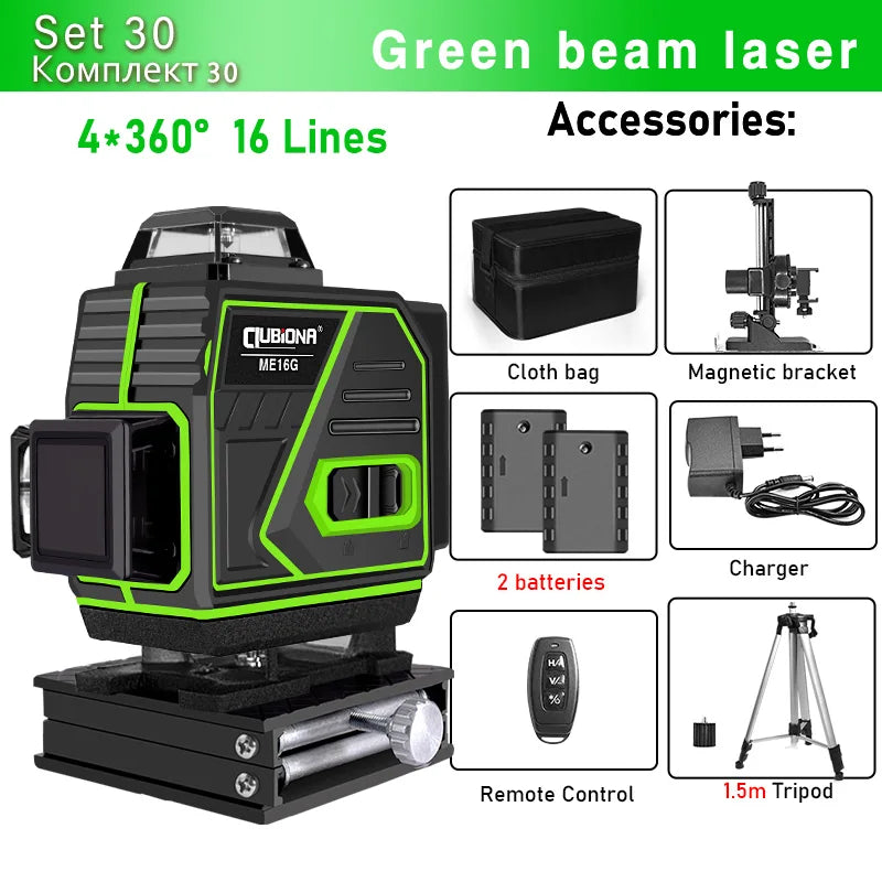 🇪🇸CLUBIONA 16/12 Laser autolivellante 3x360 Green beam Line Laser Level