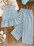 Top+Pantaloni Set di due pezzi Set di abbigliamento per bambini 3-7 Anni