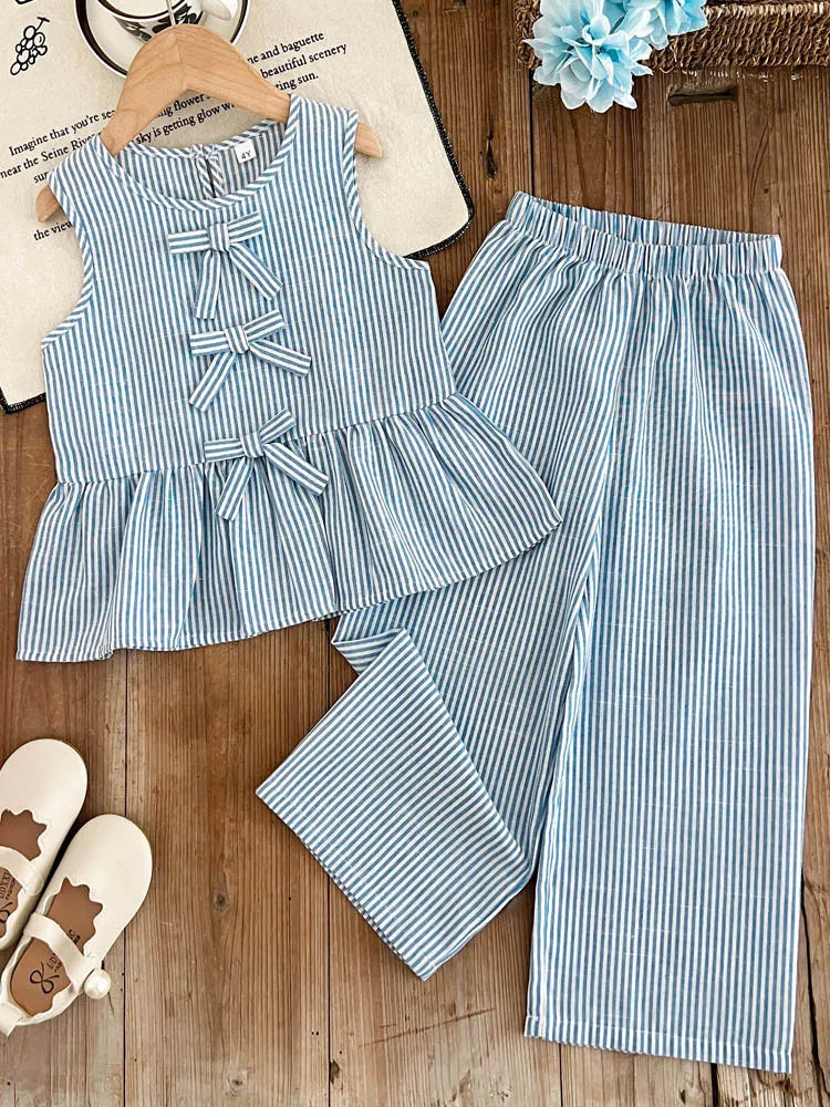 Top+Pantaloni Set di due pezzi Set di abbigliamento per bambini 3-7 Anni