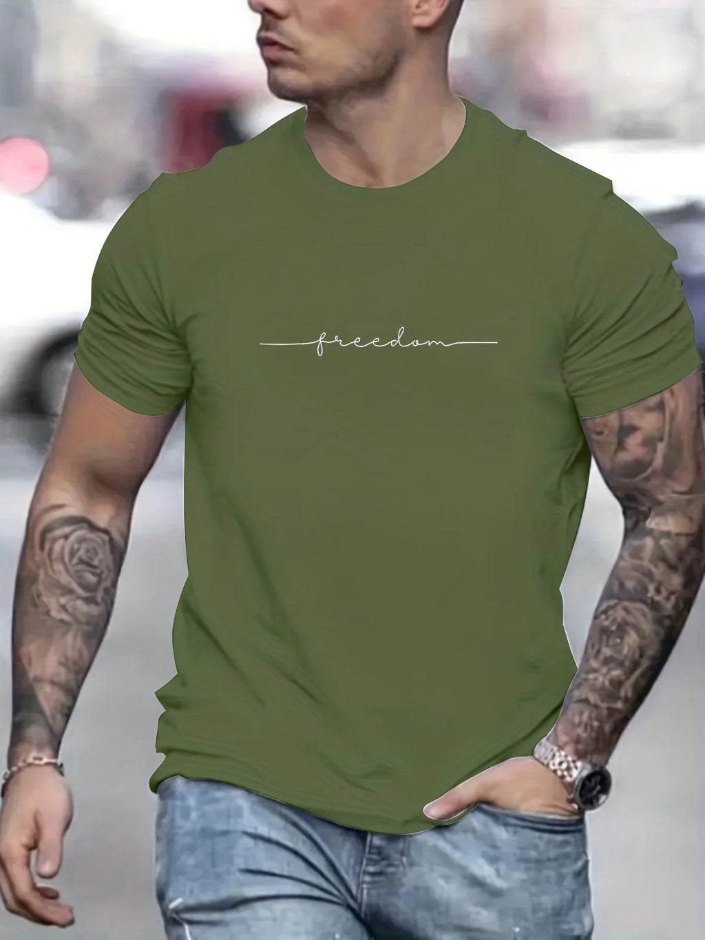 T-shirt uomo 100% cotone Freedom