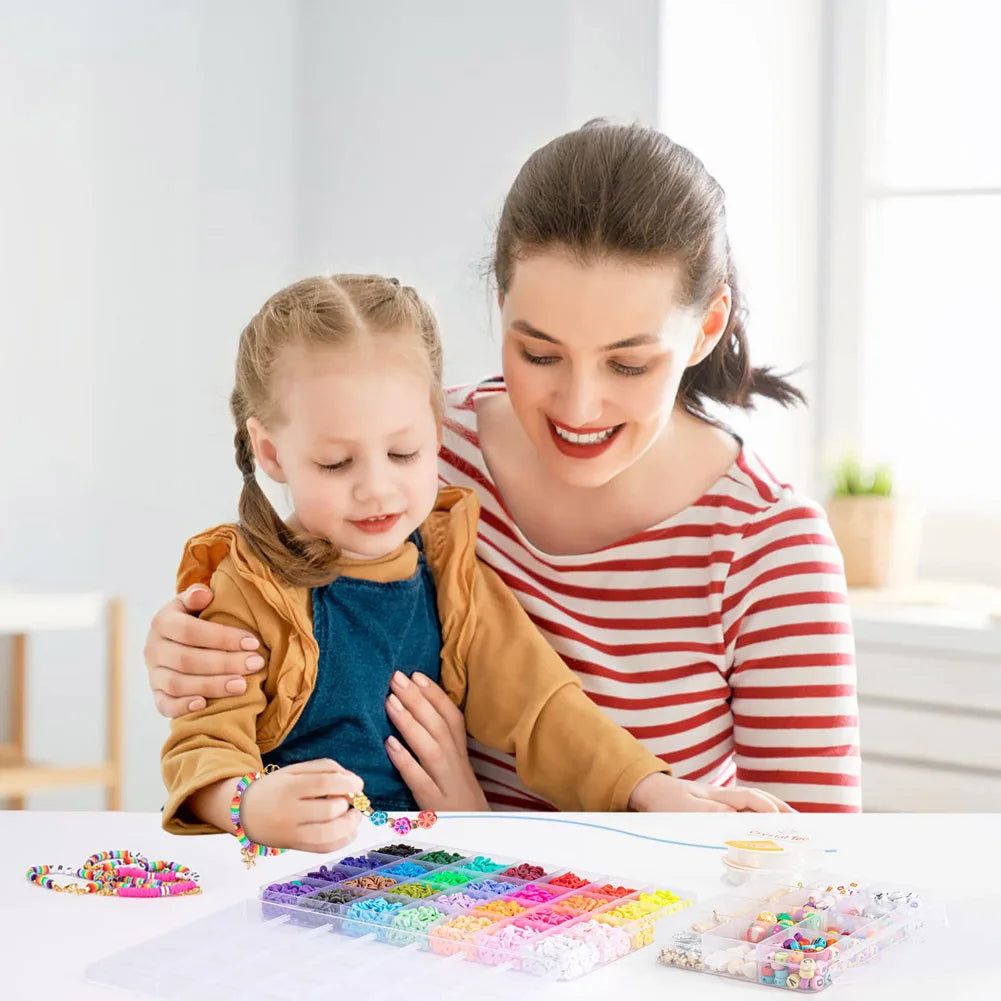 500 pezzi fai da te fatto a mano con perline per bambini creativo kit braccialetti collana gioielli