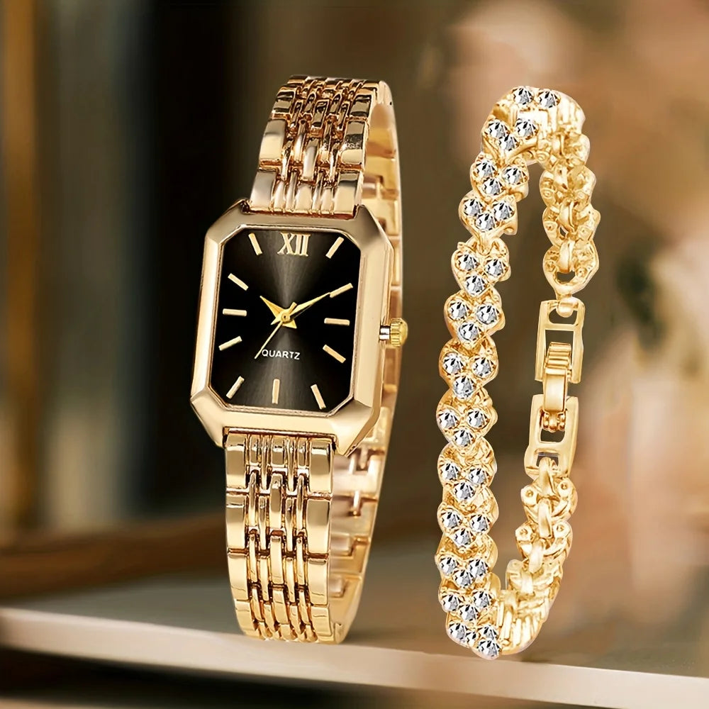 Orologio al Quarzo Strass Bracciale Set Signore Roma