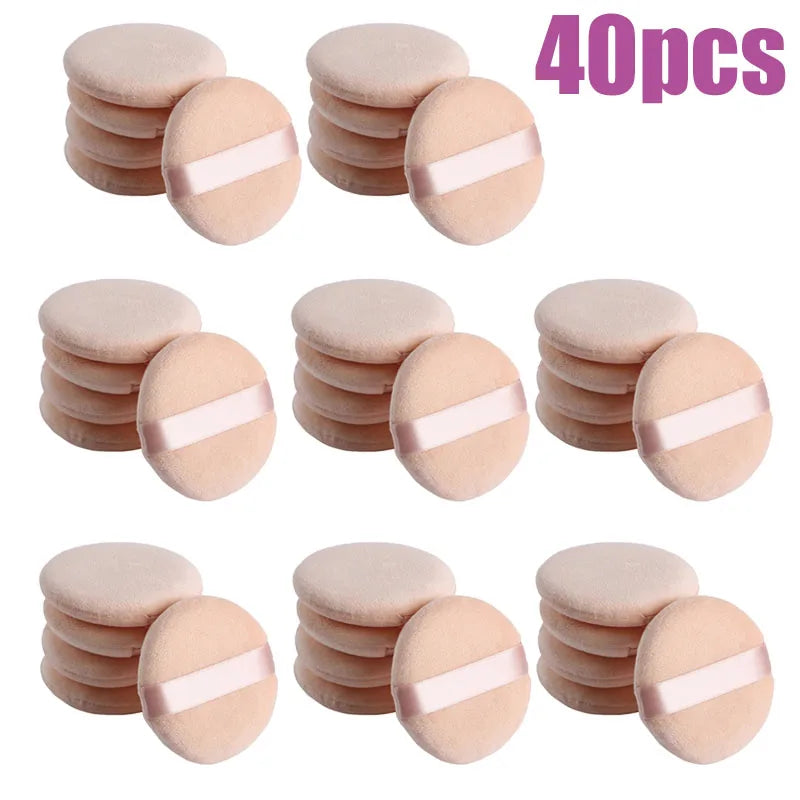 5-40 pezzi Round Facial Powder Spugnetta portatile morbida cosmetico puff per l’applicazione del trucco