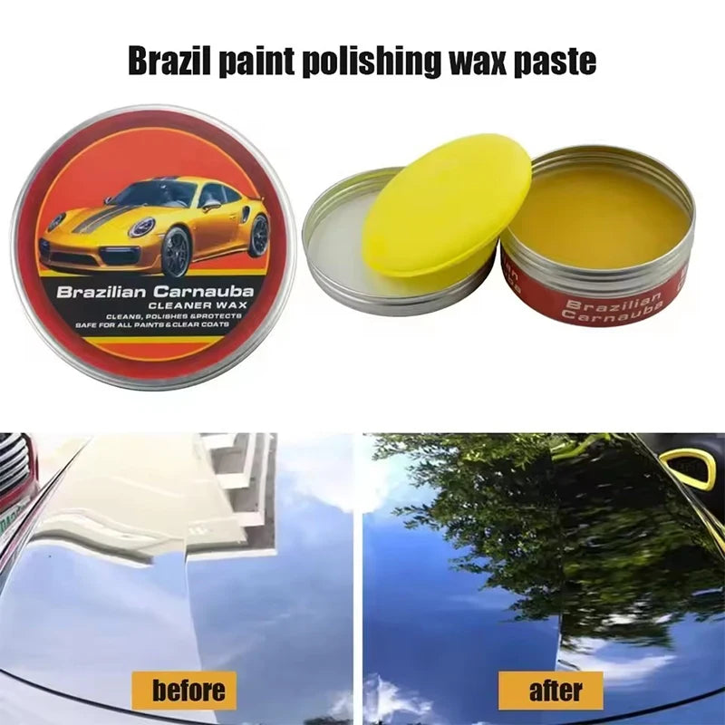 Pasta di carnauba Cera per auto Cera per la cura della vernice per auto Pasta di cera lucidante brasiliana 150g