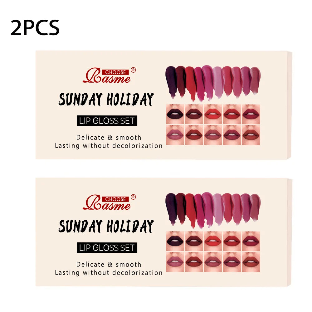 10 pezzi/set rossetto idratante a lunga durata