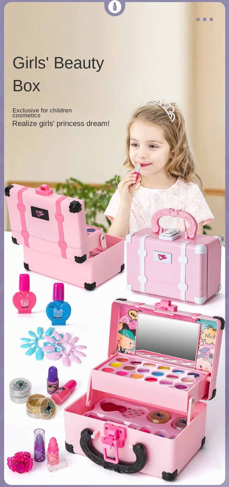 Trucco per bambini Cosmetici Finta Scatola da gioco Principessa Trucco Ragazza Set da gioco Rossetto Ombretto Sicurezza Kit non tossico