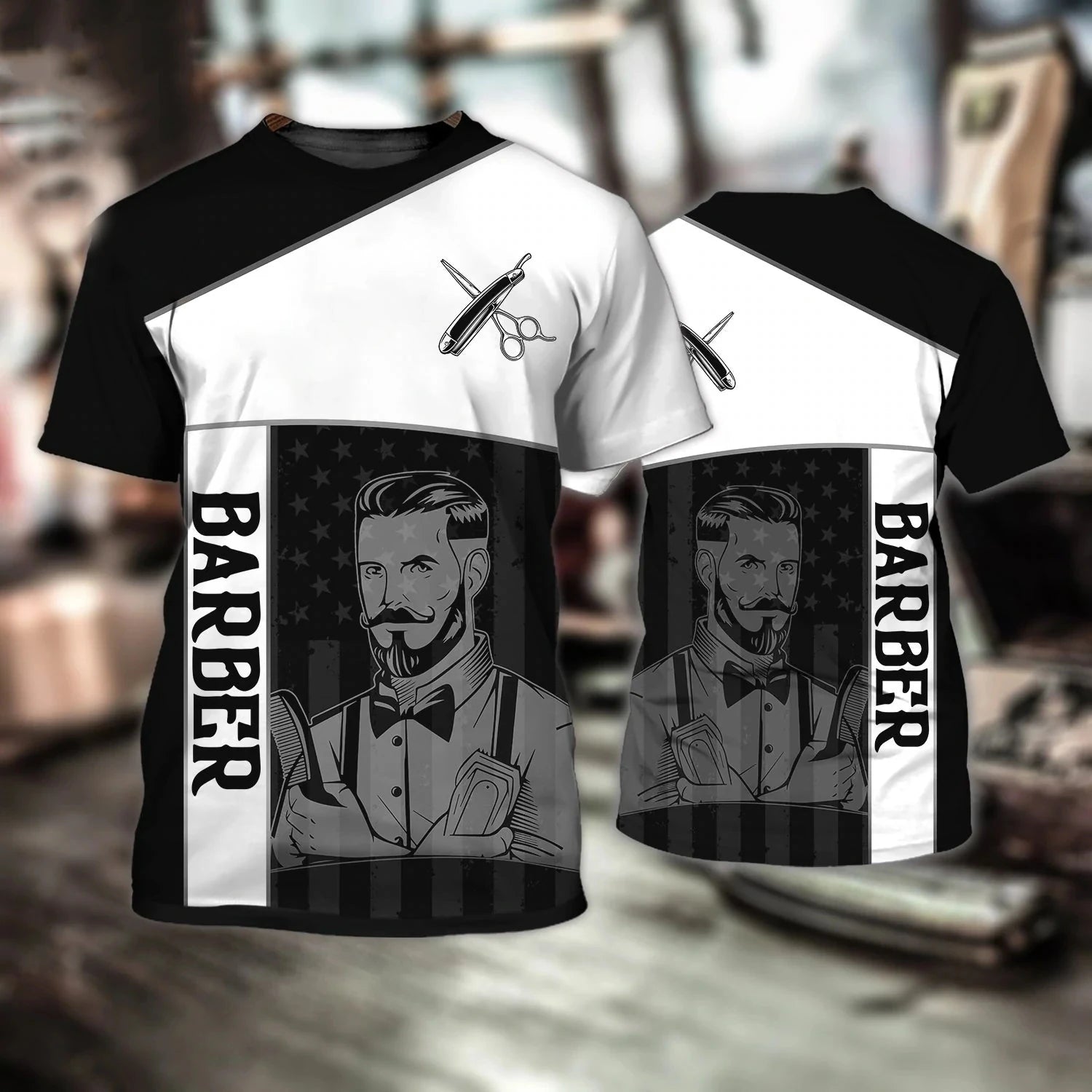 T-shirt Parrucchiere Streetwear Abbigliamento uniforme Barber Shop