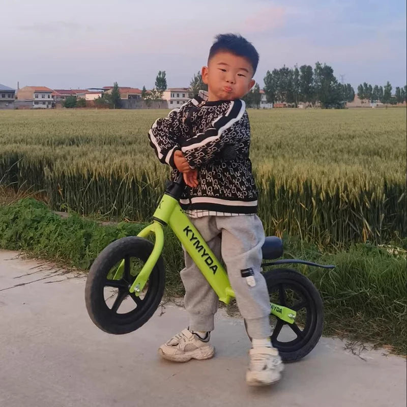 Bicicletta per bambini da 12 pollici Due in uno Senza pedali Sedile regolabile Telaio in acciaio per bambini da 1 a 6 anni Guida all’aperto
