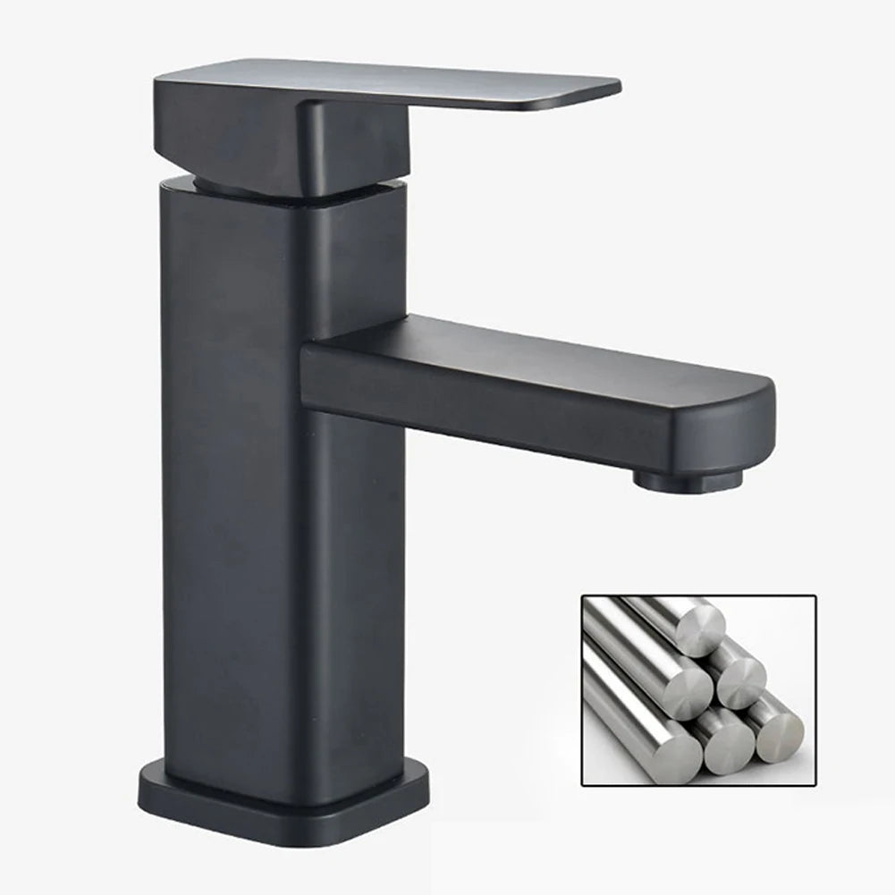 Rubinetti da bagno neri/cromi Rubinetti del miscelatore caldo e freddo Vanity Bagno